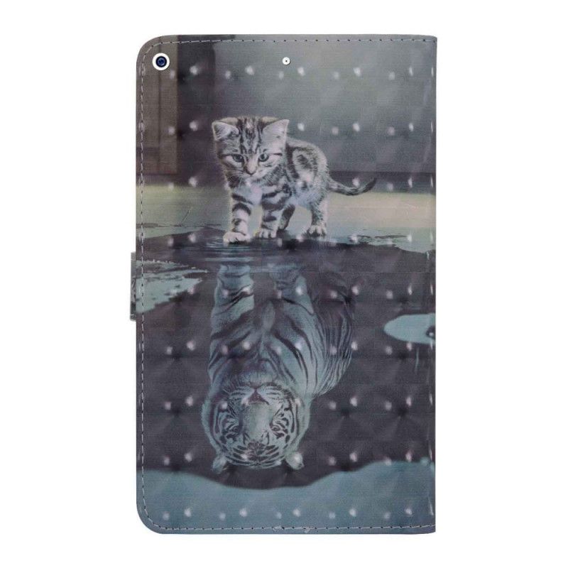 Leren Hoesje iPad 10.2" (2019) (2020) Grijs Zwart Kitten
