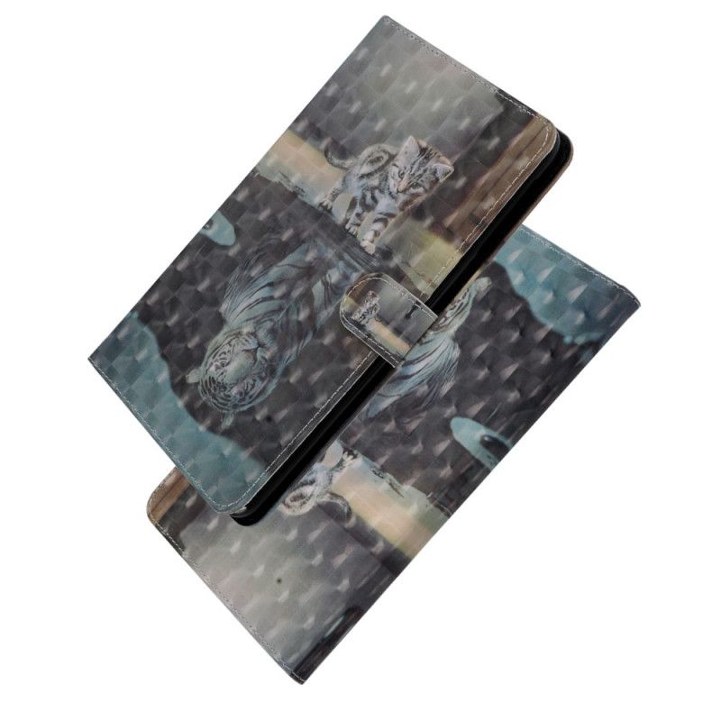 Leren Hoesje iPad 10.2" (2019) (2020) Grijs Zwart Kitten