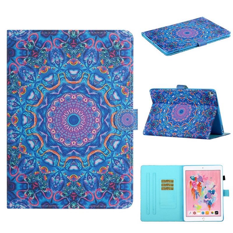 Leren Hoesje iPad 10.2" (2019) (2020) Magenta Zwart Mandala-Kunstserie