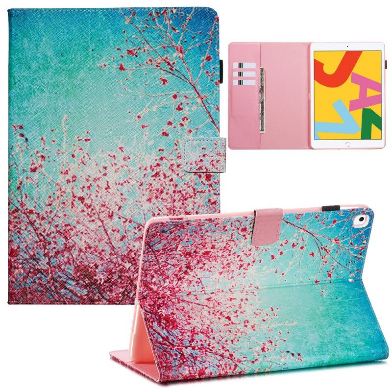 Leren Hoesje iPad 10.2" (2019) (2020) Rode Takken