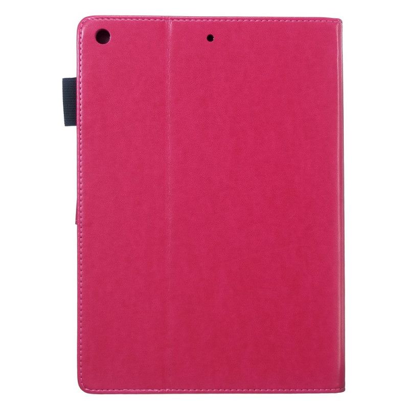 Leren Hoesje iPad 10.2" (2019) (2020) Rood Telefoonhoesje Leereffect Vlinders Diamanten