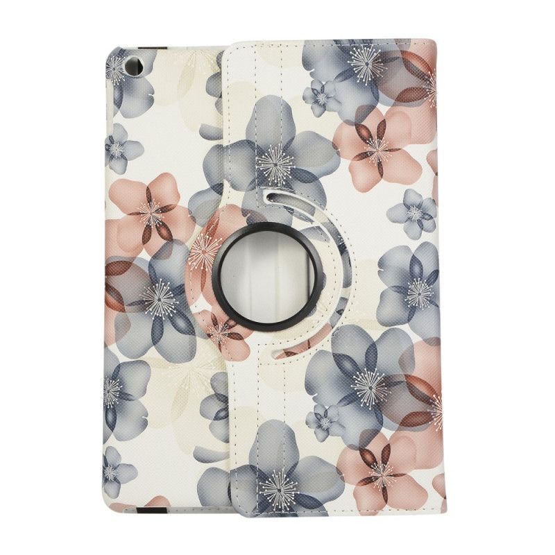 Leren Hoesje iPad 10.2" (2019) (2020) Rood Zwart 360 ° Draaibare Bloemen