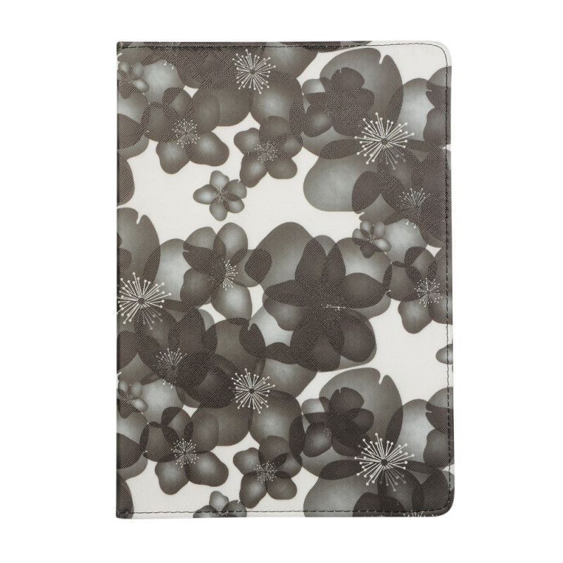Leren Hoesje iPad 10.2" (2019) (2020) Rood Zwart 360 ° Draaibare Bloemen