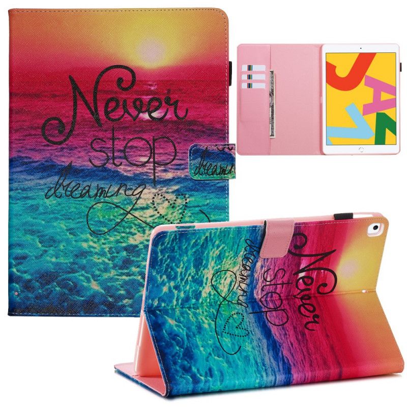 Leren Hoesje iPad 10.2" (2019) (2020) Stop Nooit Met Dromen