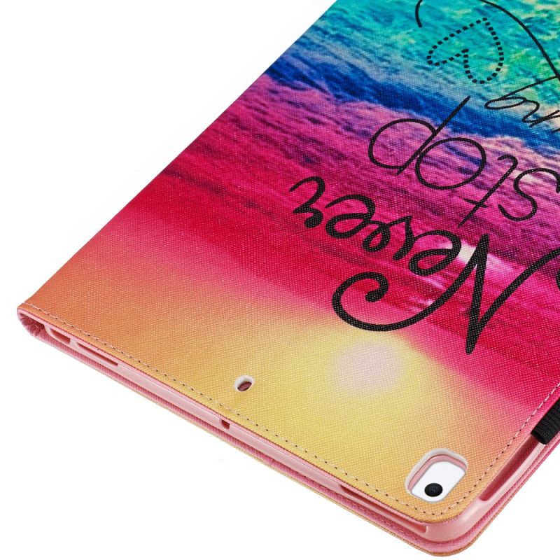 Leren Hoesje iPad 10.2" (2019) (2020) Stop Nooit Met Dromen