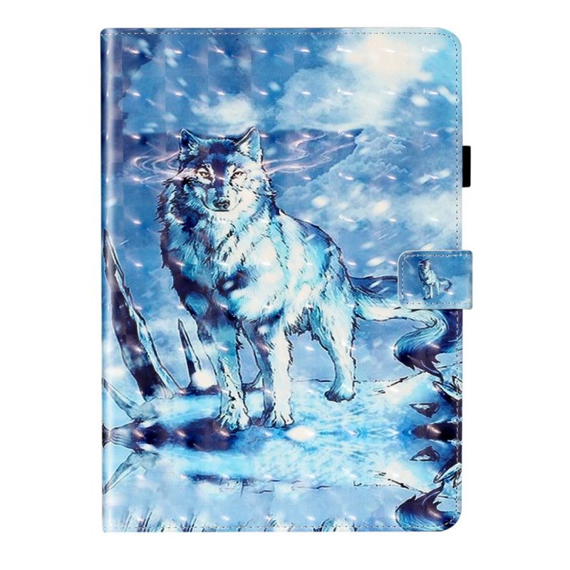 Leren Hoesje iPad 10.2" (2019) (2020) Telefoonhoesje Lichte Vlek Wolven