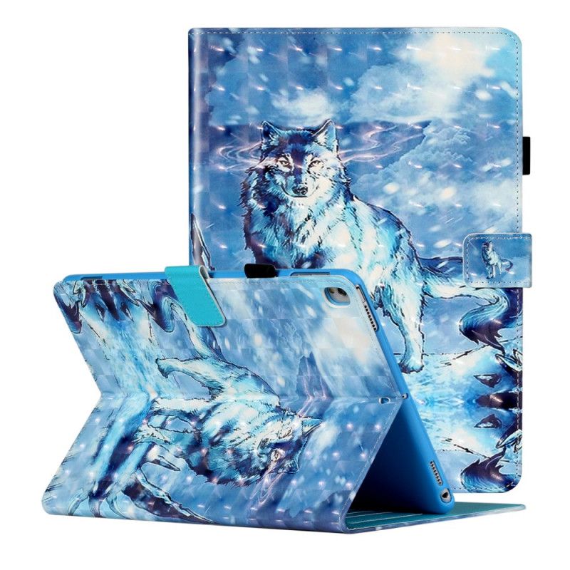 Leren Hoesje iPad 10.2" (2019) (2020) Telefoonhoesje Lichte Vlek Wolven