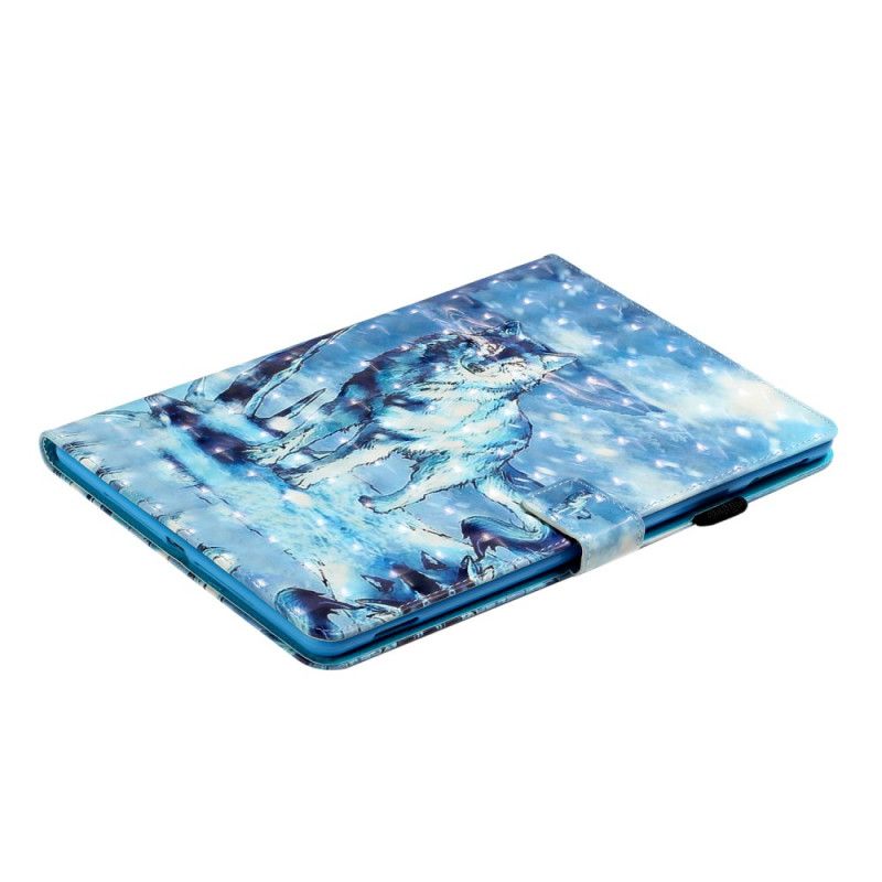 Leren Hoesje iPad 10.2" (2019) (2020) Telefoonhoesje Lichte Vlek Wolven