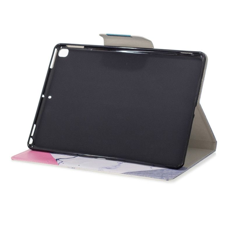 Leren Hoesje iPad 10.2" (2019) (2020) Wit Telefoonhoesje Marmeren Ontwerp
