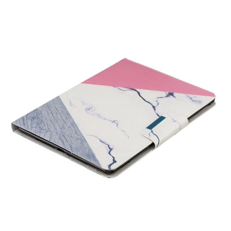 Leren Hoesje iPad 10.2" (2019) (2020) Wit Telefoonhoesje Marmeren Ontwerp