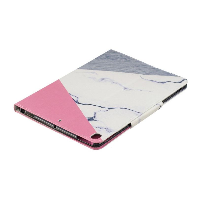 Leren Hoesje iPad 10.2" (2019) (2020) Wit Telefoonhoesje Marmeren Ontwerp