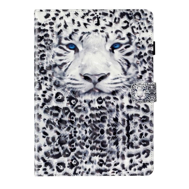 Leren Hoesje iPad 10.2" (2019) (2020) Wit Zwart Luipaard Lichtvlek
