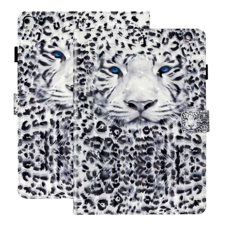 Leren Hoesje iPad 10.2" (2019) (2020) Wit Zwart Luipaard Lichtvlek