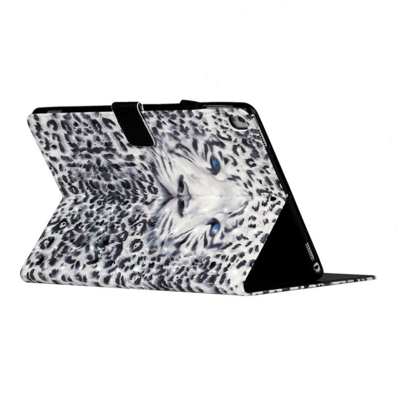 Leren Hoesje iPad 10.2" (2019) (2020) Wit Zwart Luipaard Lichtvlek