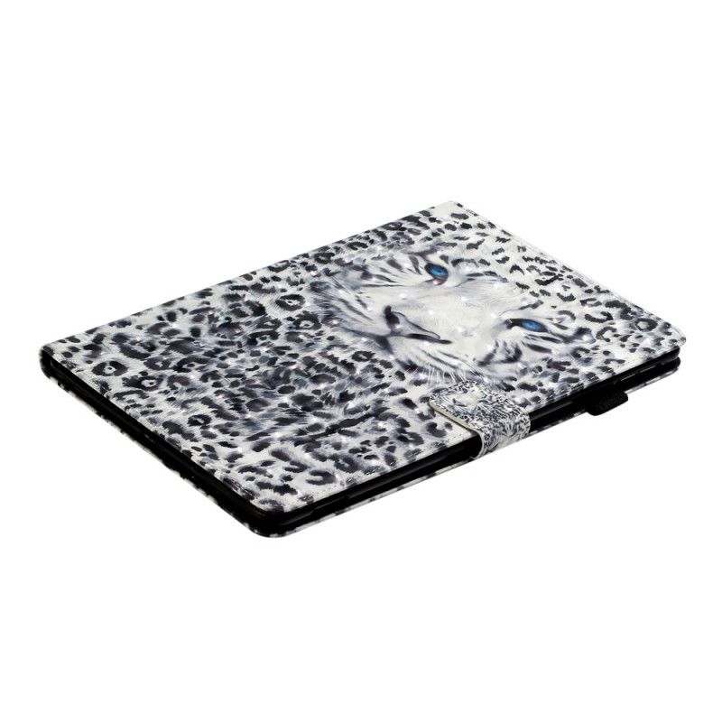 Leren Hoesje iPad 10.2" (2019) (2020) Wit Zwart Luipaard Lichtvlek