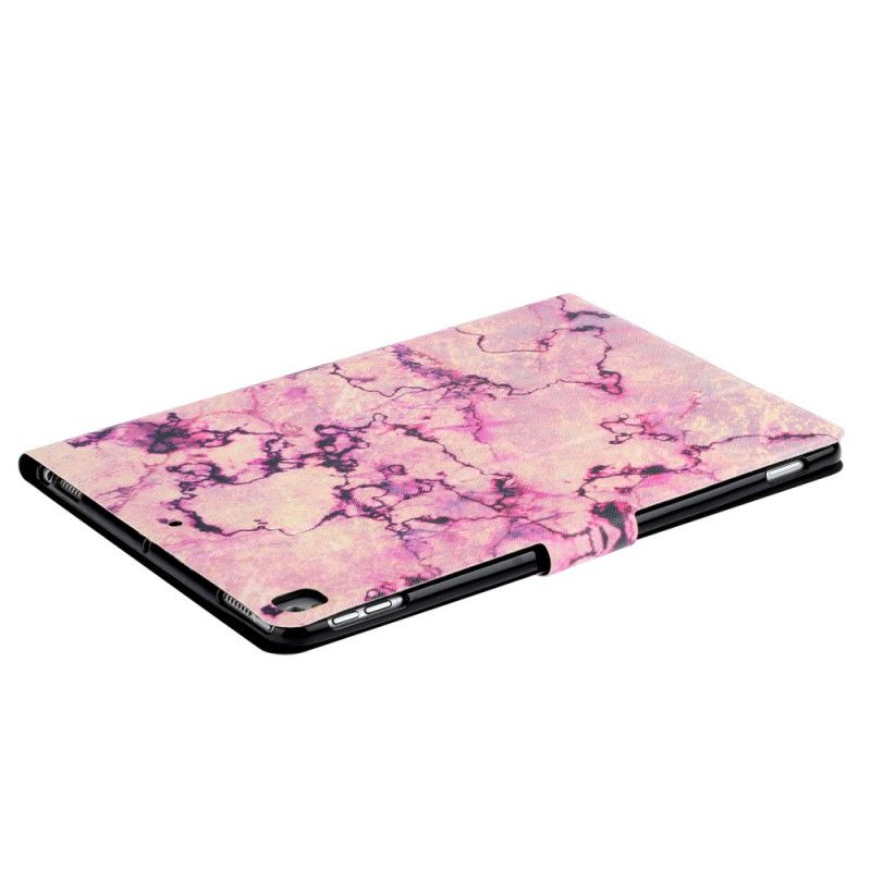 Leren Hoesje iPad 10.2" (2019) (2020) Wit Zwart Telefoonhoesje Marmeren Stijl