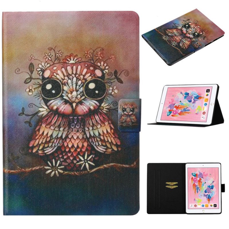 Leren Hoesje voor iPad 10.2" (2019) (2020) Artistieke Uil