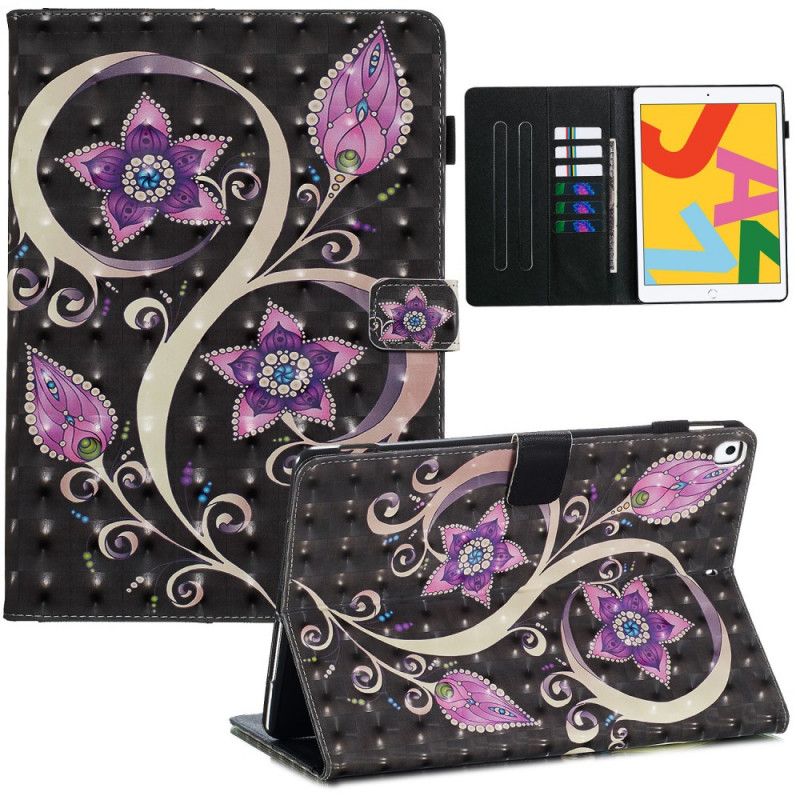 Leren Hoesje voor iPad 10.2" (2019) (2020) Bloemen