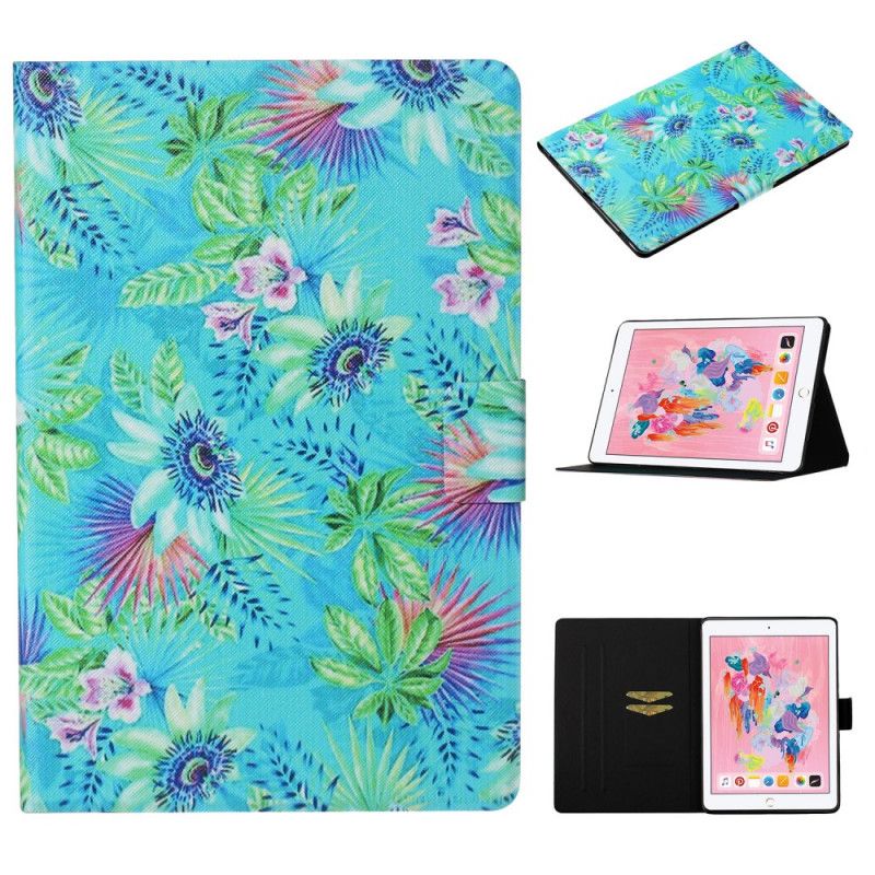 Leren Hoesje voor iPad 10.2" (2019) (2020) Bloemen En Bladeren