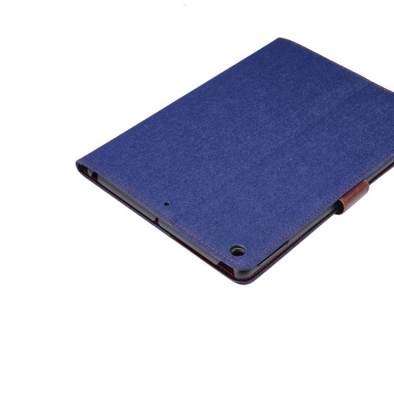 Leren Hoesje voor iPad 10.2" (2019) (2020) Donkerblauw Zwart Tweekleurige Jeans