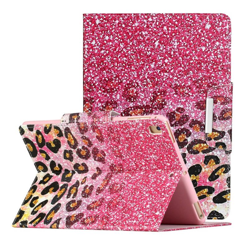 Leren Hoesje voor iPad 10.2" (2019) (2020) Donkerrood Goud Ultra Glitter