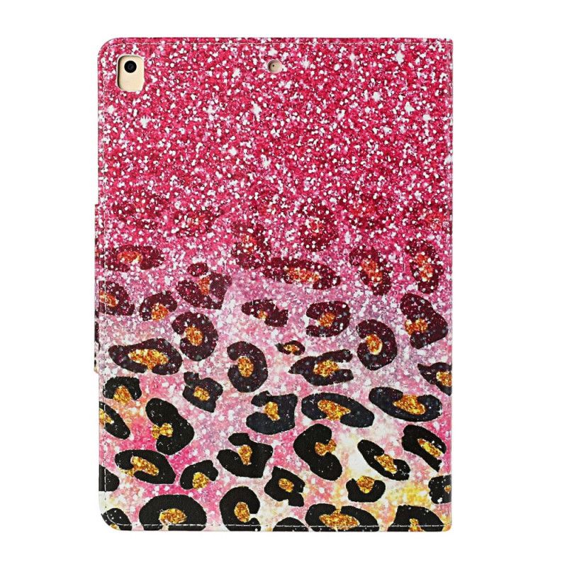 Leren Hoesje voor iPad 10.2" (2019) (2020) Donkerrood Goud Ultra Glitter