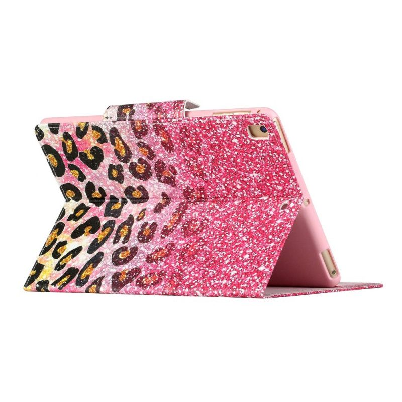Leren Hoesje voor iPad 10.2" (2019) (2020) Donkerrood Goud Ultra Glitter