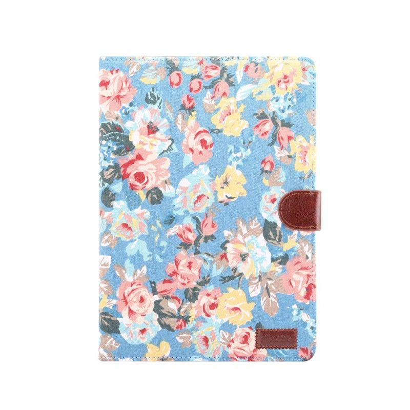 Leren Hoesje voor iPad 10.2" (2019) (2020) Wit Zwart Elegantie Vrijheidsbloemen