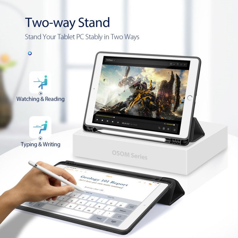 Smart Case iPad 10.2" (2019) (2020) Donkerblauw Zwart Osom Series Dux-Ducis