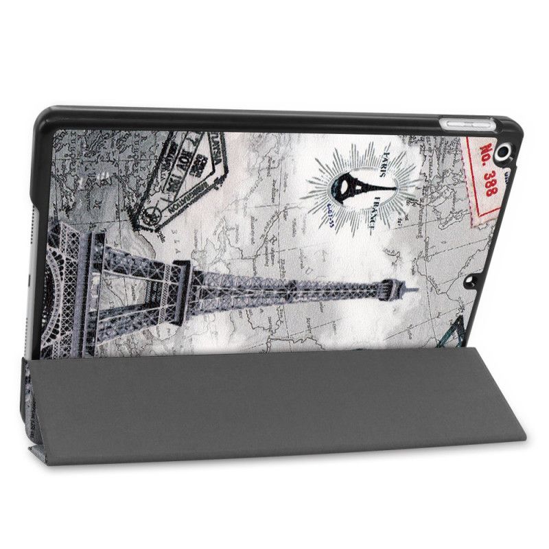 Smart Case iPad 10.2" (2019) (2020) Kunstleer Vintage Eiffeltoren