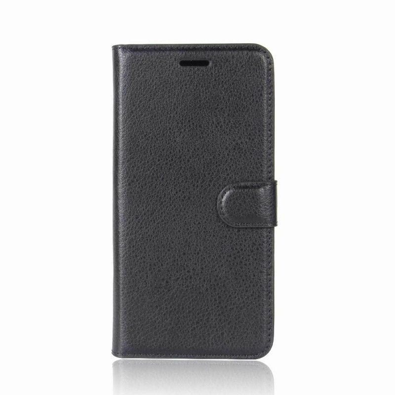 Flip Case Leren Honor 9 Wit Zwart Leereffect