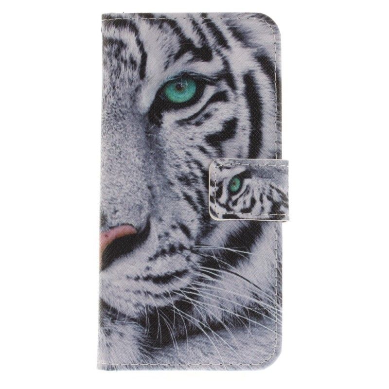 Leren Hoesje Honor 9 Witte Tijger