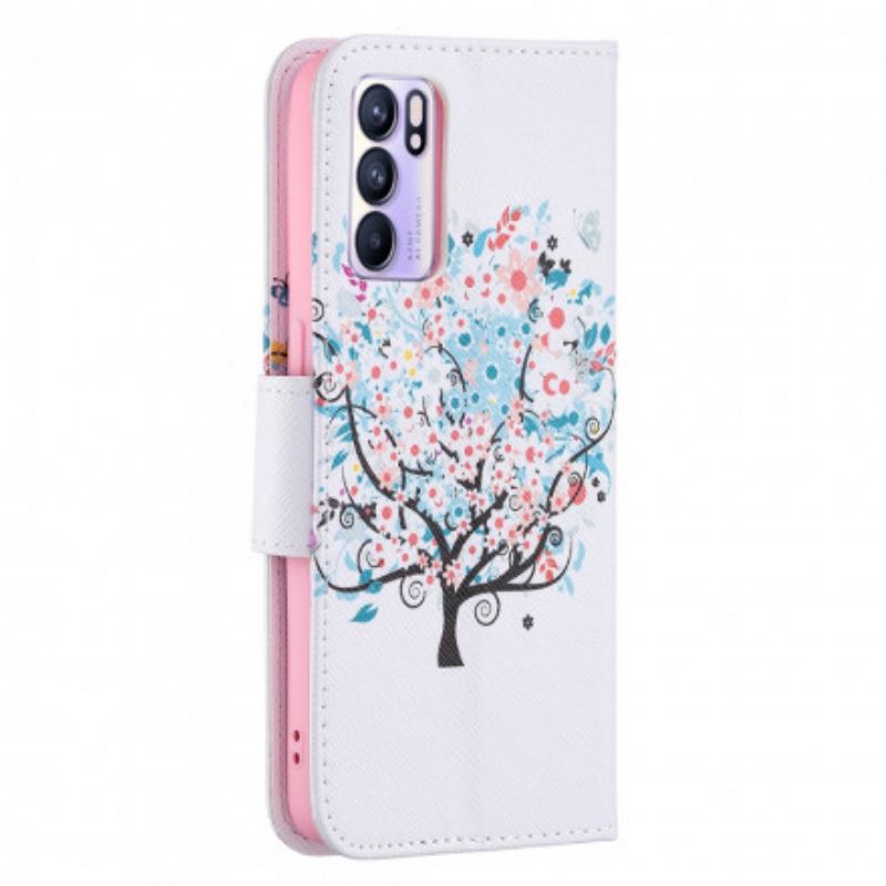 Bescherming Hoesje Oppo Reno 6 5g Gebloemde Boom