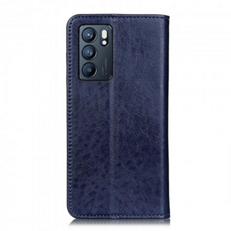 Folio-hoesje Oppo Reno 6 5g Ledertextuur