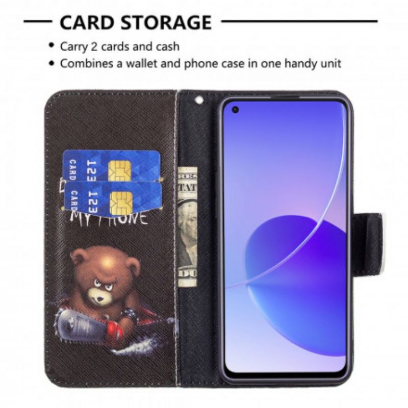 Folio-hoesje Oppo Reno 6 5g Telefoonhoesje Gevaarlijke Beer