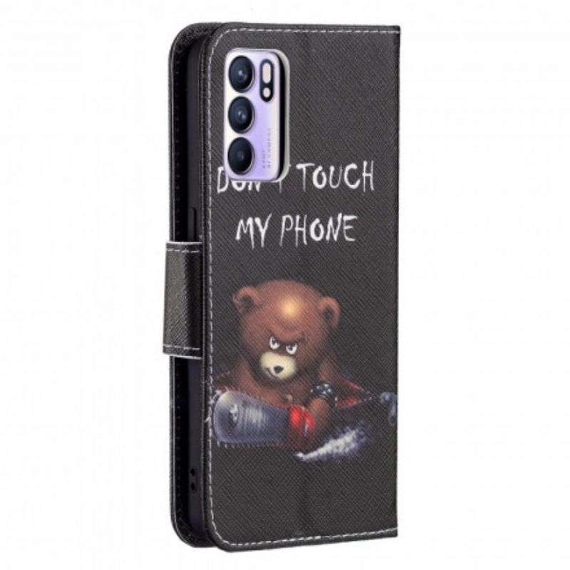 Folio-hoesje Oppo Reno 6 5g Telefoonhoesje Gevaarlijke Beer