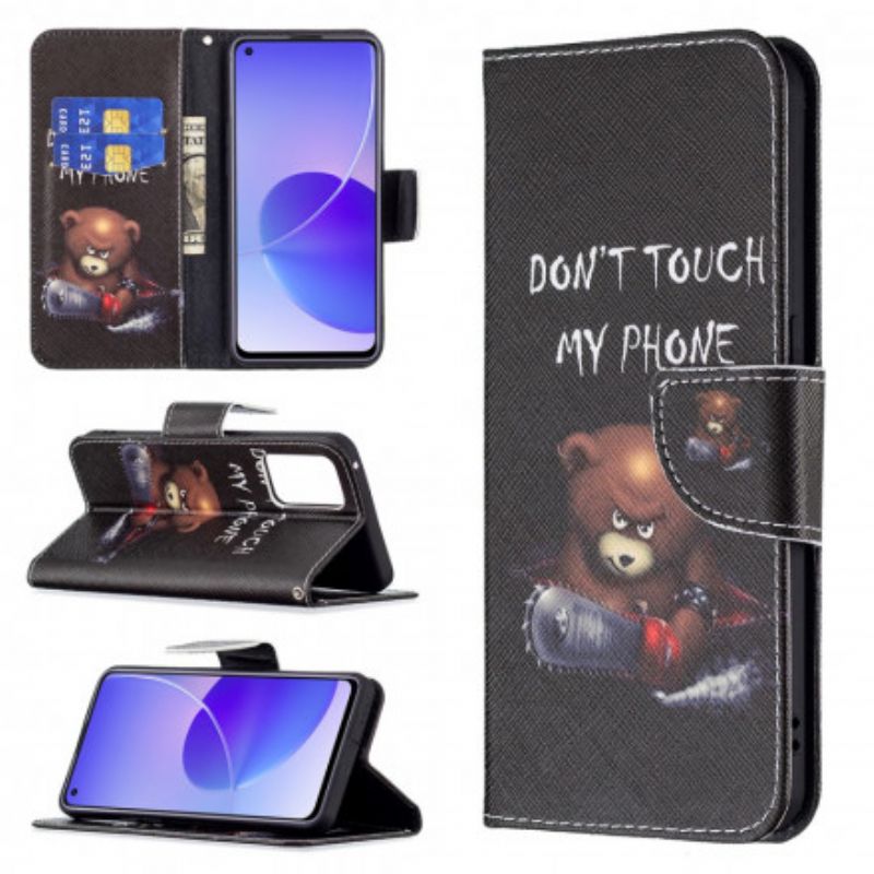 Folio-hoesje Oppo Reno 6 5g Telefoonhoesje Gevaarlijke Beer