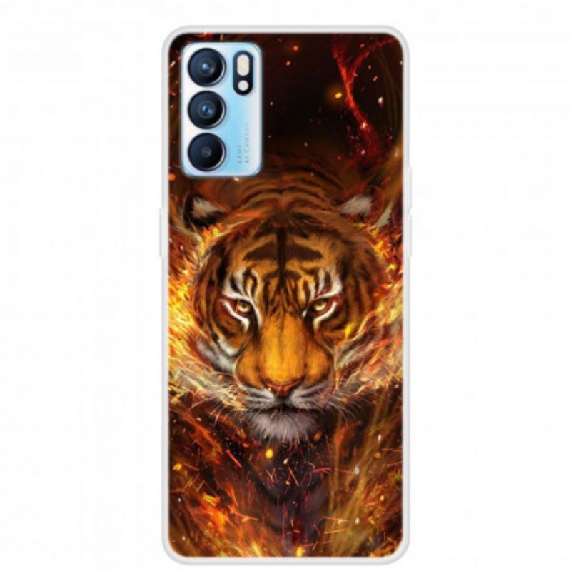 Hoesje Oppo Reno 6 5g Slang Tiger