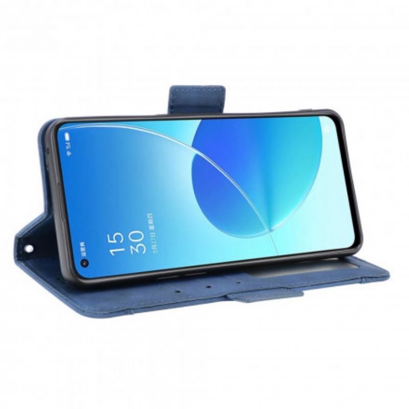 Leren Hoesje Oppo Reno 6 5g Eersteklas Multi-kaart Bescherming Hoesje