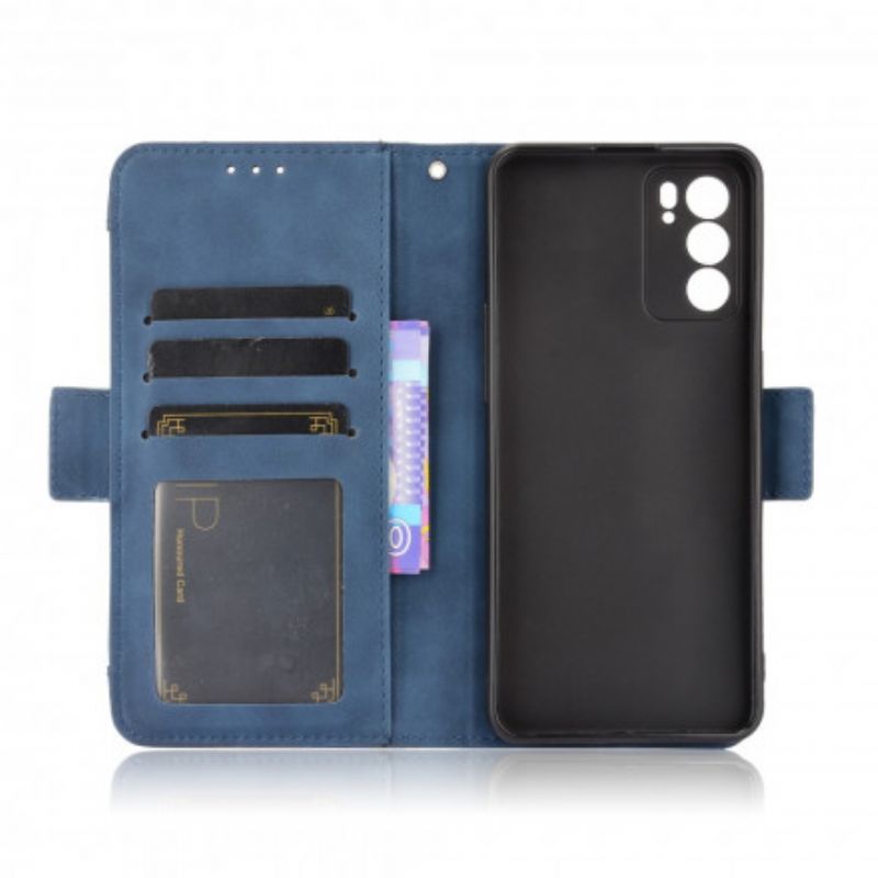 Leren Hoesje Oppo Reno 6 5g Eersteklas Multi-kaart Bescherming Hoesje