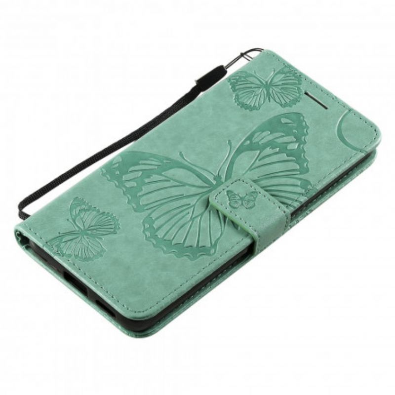 Leren Hoesje Voor Oppo Reno 6 5g Grote Stringvlinders