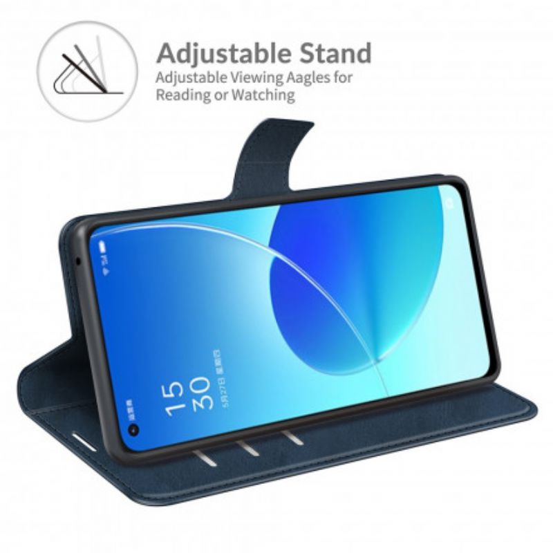 Leren Hoesje Voor Oppo Reno 6 5g Slank Extreem Leereffect