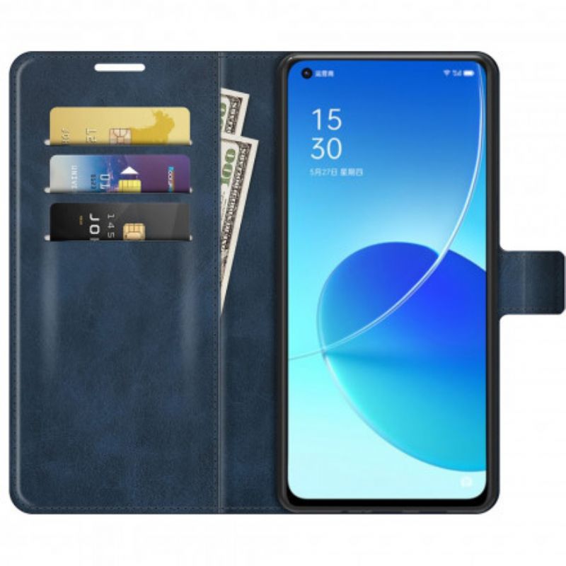 Leren Hoesje Voor Oppo Reno 6 5g Slank Extreem Leereffect