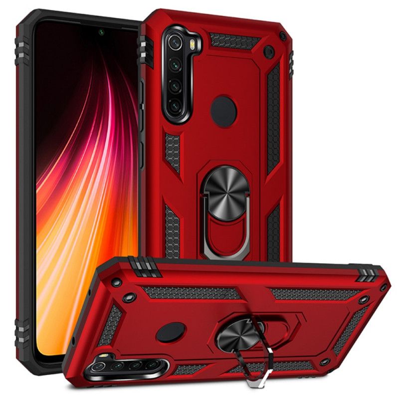 Case Hoesje Xiaomi Redmi Note 8T Rood Zwart Telefoonhoesje Premium Ring