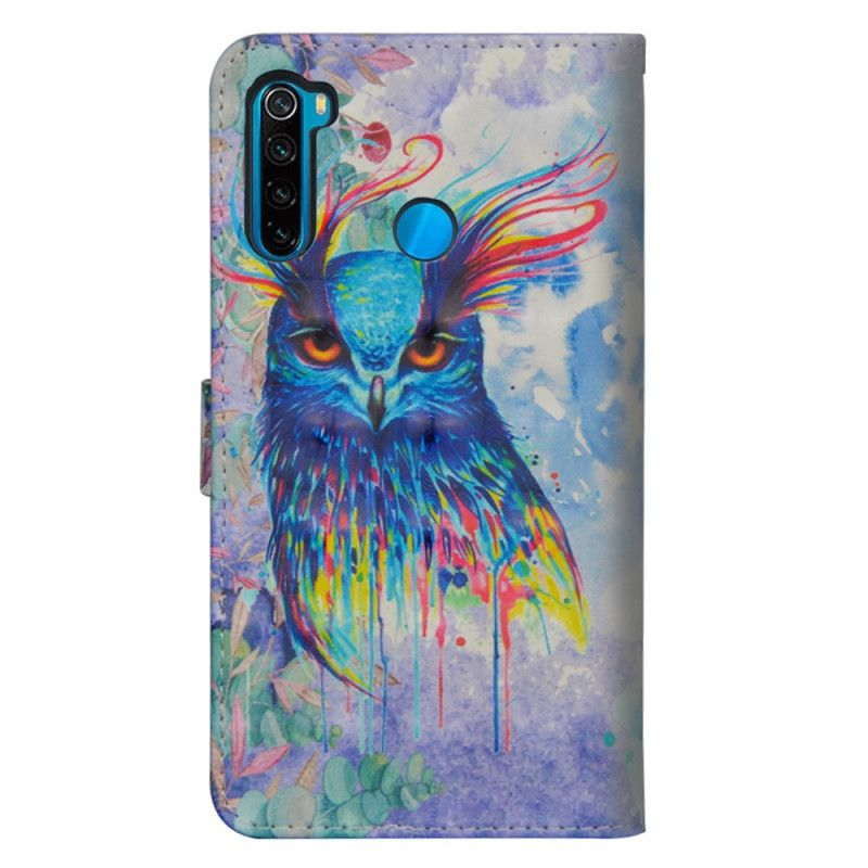 Cover Folio-hoesje Xiaomi Redmi Note 8T Telefoonhoesje Aquarel Vogel