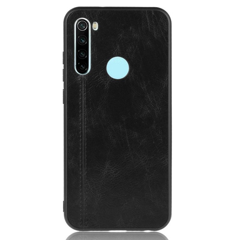 Cover Hoesje Xiaomi Redmi Note 8T Rood Zwart Telefoonhoesje Gestikt Leereffect