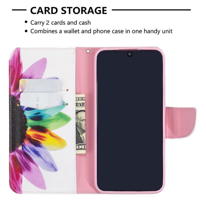 Flip Case Leren Xiaomi Redmi Note 8T Aquarelbloem