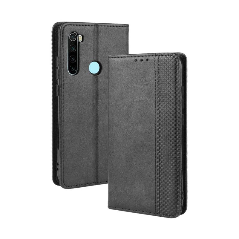 Folio-hoesje Xiaomi Redmi Note 8T Rood Zwart Gestileerd Vintage Leereffect