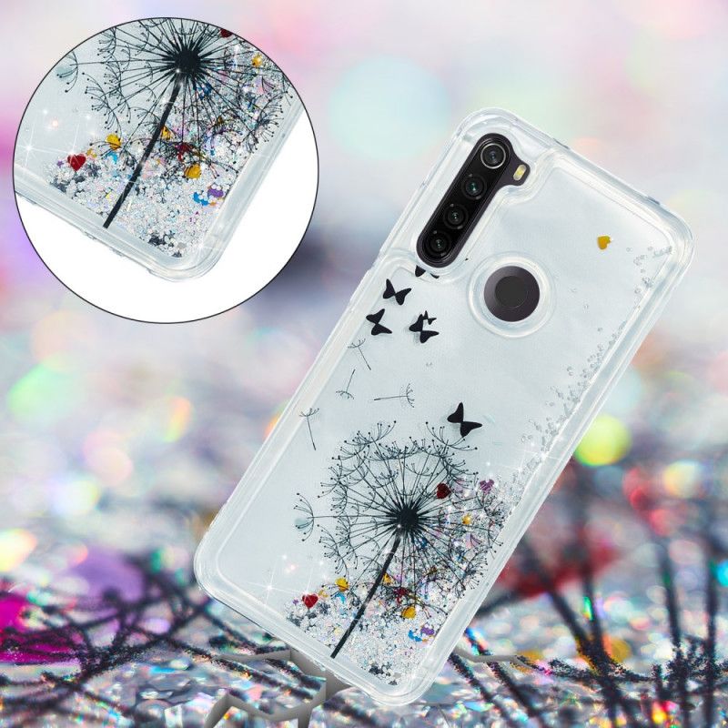 Hoesje Xiaomi Redmi Note 8T Glitter Paardebloemen