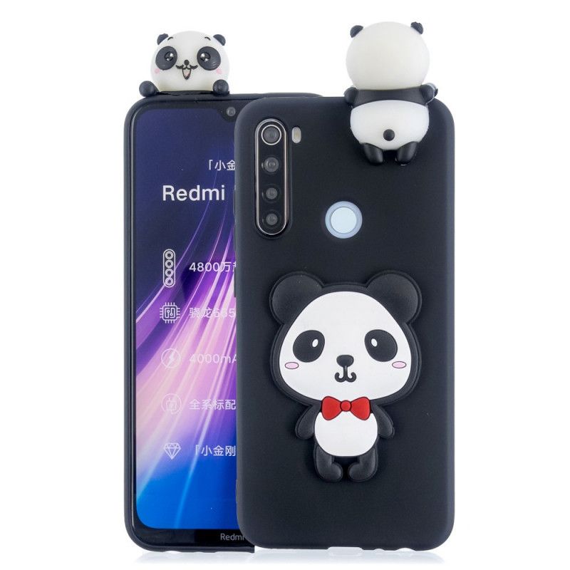Hoesje Xiaomi Redmi Note 8T Rood Zwart 3D Mijn Panda